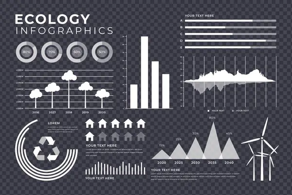 Ökologie Infografik Elementsammlung Werkzeuge Business Infografik Vorlage Kann Für Präsentation — Stockvektor