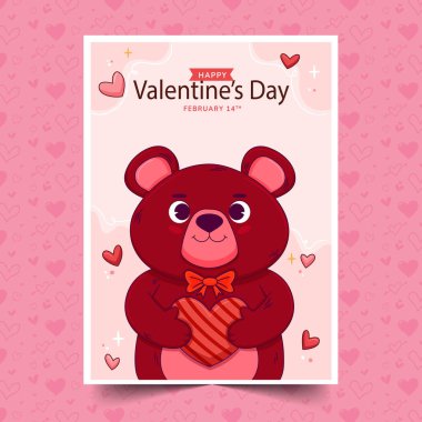 Elle çizilmiş Sevgililer Günü tebrik kartı koleksiyonu tasarım vektörü illüstrasyonu