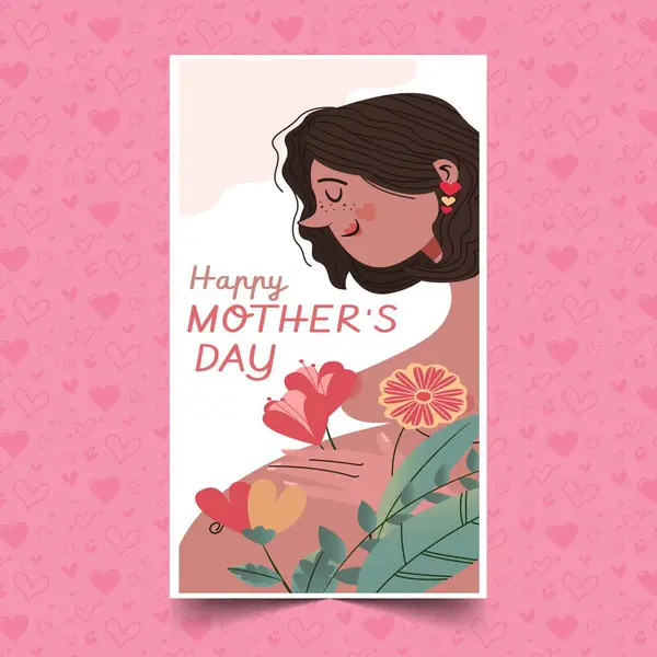Floral Mãe Dia Banners Conjunto Design Vetor Ilustração — Vetor de Stock