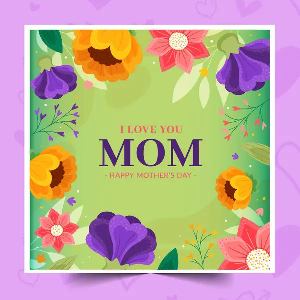 Mãe Floral Dia Design Vetor Ilustração — Vetor de Stock