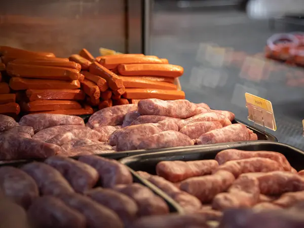 Sausage Market Showcase — Stock Photo, Image