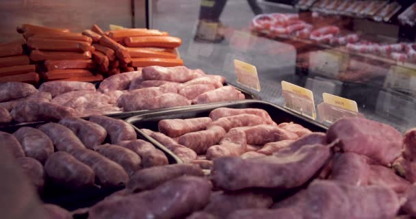 Sausage Market Showcase — Stock Video