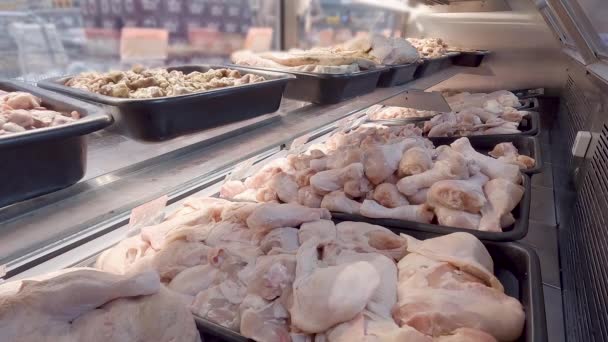 Chicken Meat Market Showcase — Stock Video