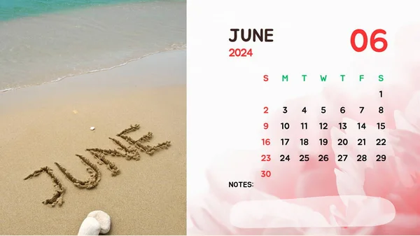 Calendar for  June 2024 year every month