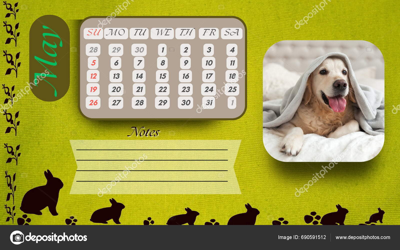 Calendar 2024 Set Months Calendar Week Starts Sunday May Stock Photo By 