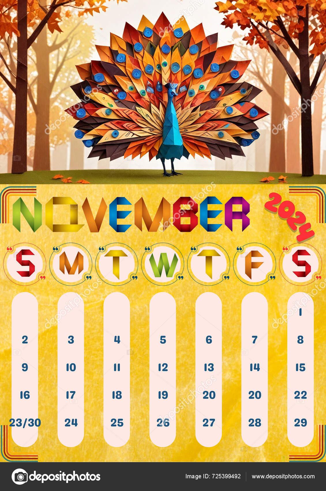 World Origami Calendar 2024 2025 — Stock Photo © 725399492