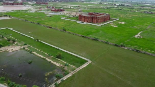 Luchtfoto Van Landzijde Met Dji Drone Van Lahore Sheikhupura Pakistan — Stockvideo