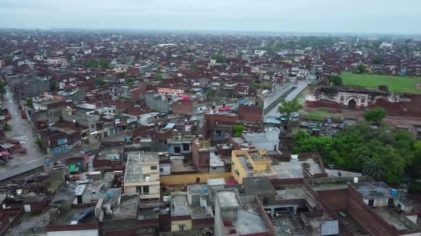 Pandangan Udara Terhadap Penduduk Lama Dan Bangunan Bersejarah Sheikhupura Pakistan — Stok Video