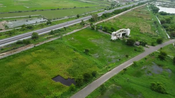 Luchtfoto Van Landzijde Met Dji Drone Van Lahore Sheikhupura Pakistan — Stockvideo