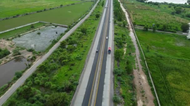 Flygfoto Över Land Sida Med Dji Drönare Lahore Sheikhupura Pakistan — Stockvideo