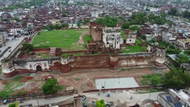Temmuz 2023 Şeyhupura Pakistan Daki Eski Nüfusun Tarihi Binaların Hava — Stok video