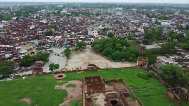 Temmuz 2023 Şeyhupura Pakistan Daki Eski Nüfusun Tarihi Binaların Hava — Stok video