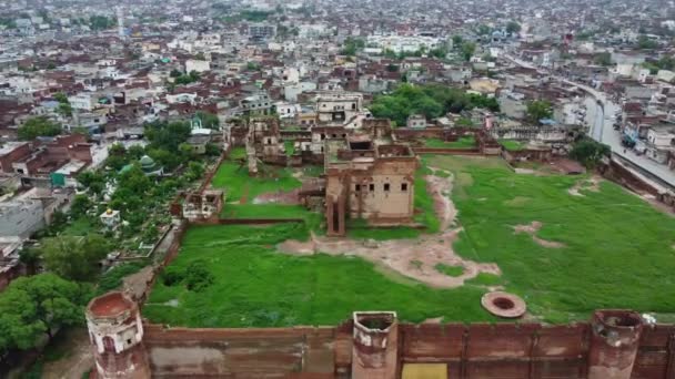 Luftfoto Gamle Befolkning Historiske Bygninger Sheikhupura Pakistan 2023 – Stock-video