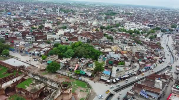 Top Uitzicht Kleine Stad Sheikhupura Pakistan Juli 2023 — Stockvideo