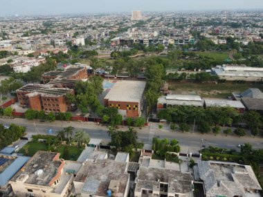 Pakistan 'ın Lahor şehrinde Bahriye' nin yüksek açılı yerleşim alanı