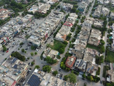 Pakistan 'ın orta Lahor şehrinin hava manzarası 