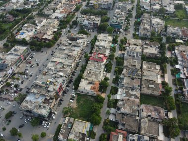 Pakistan 'ın orta Lahor şehrinin hava manzarası 