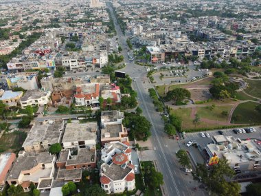 Pakistan 'ın orta Lahor şehrinin hava manzarası 