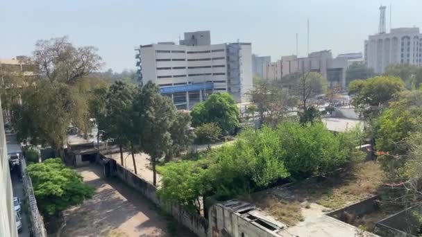 Prachtig Uitzicht Stad Vanuit Hoog Gebouw Lahore Pakistan Maart 2024 — Stockvideo