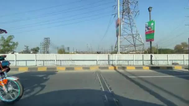 Mart 2024 Lahor Pakistan Araba Yolculuğu Sırasında Ferozepur Yolu Trafiği — Stok video