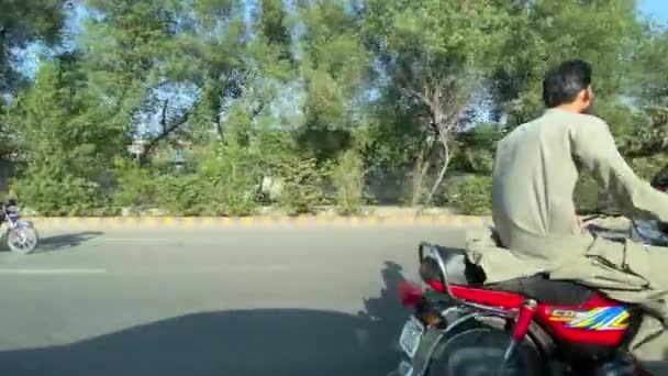 Buiten Zicht Ferozepur Wegverkeer Winkels Tijdens Rit Auto Weg Lahore — Stockvideo