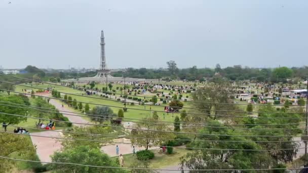 Hoge Hoek Uitzicht Openbaar Park Van Lahore Pakistan April 2024 — Stockvideo