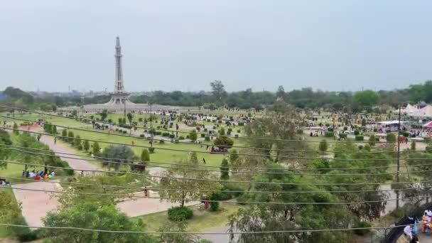 Hög Vinkel Syn Offentlig Park Lahore Pakistan Den April 2024 — Stockvideo