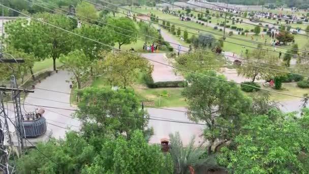 Nisan 2024 Lahor Pakistan Kamu Parkının Yüksek Açılı Görüntüsü — Stok video
