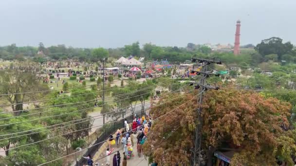 Άποψη Υψηλής Γωνίας Του Δημόσιου Πάρκου Lahore Πακιστάν Στις Απριλίου — Αρχείο Βίντεο