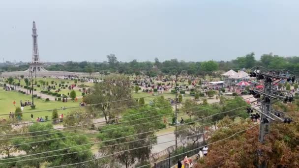 Vue Angle Élevé Parc Public Lahore Pakistan Avril 2024 — Video