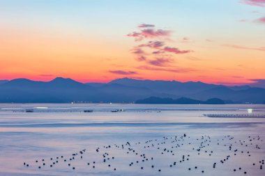 Güney Kore 'nin Namhae Sunrise Park' ında Deniz Gündoğumu Manzarası