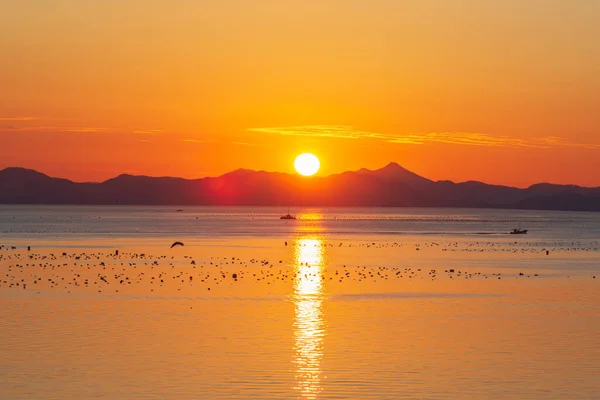 Güney Kore Nin Namhae Sunrise Park Inda Deniz Gündoğumu Manzarası — Stok fotoğraf