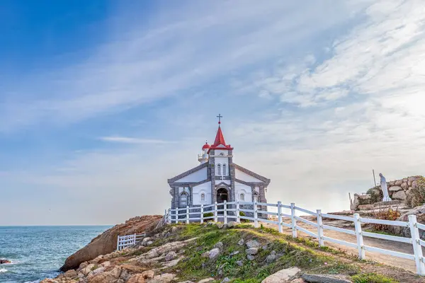 stock image Sea view of Gijang Cathedral in Busan, Korea