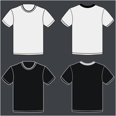 Boş uzun kollu tişört şablon vektör tasarımı ve t-shirt model tasarımı