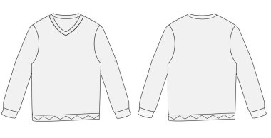 Boş uzun kollu tişört şablon vektör tasarımı ve t-shirt model tasarımı