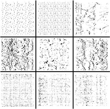 Kirli Grunge Doku Vektörü Vektör Set vektörü Grunge Resim deseni siyaha boyanmış. Şeffaf üzerine koyu eskimiş kaplama deseni örneği 