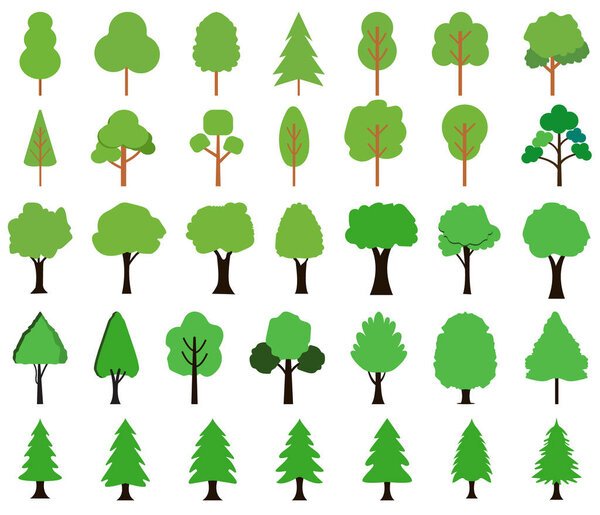 Еще более совершенная коллекция дерева, векторный дизайн силуэтов дерева 