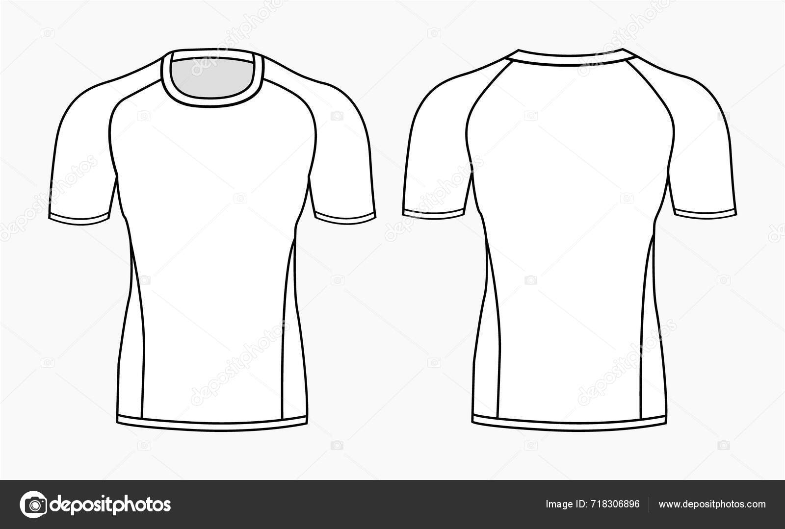 Set Technical Drawings Men's Sports Sweatshirt Rash Guard Vector