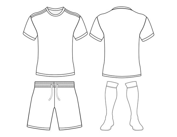 Футболка футболка и брюки макет шаблон векторного дизайна. Футбольная форма спереди и сзади