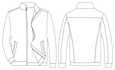 Düz beyaz bombacı ceketi vektör tasarımı