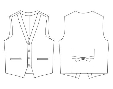 Lapelled breasted vest waistcoat technical fashion koti vector illustration  clipart