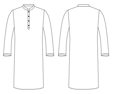 Man Mandarin Wrap Kurta Punjab vektör illüstrasyon ayartıcısıName