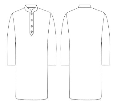 Man Mandarin Wrap Kurta Punjab vektör illüstrasyon ayartıcısıName