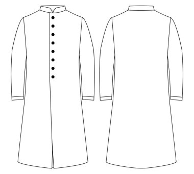 Man Mandarin Wrap Kurta Punjab vektör illüstrasyon ayartıcısıName