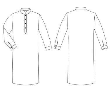 Man Mandarin Wrap Kurta Punjab vektör illüstrasyon ayartıcısıName