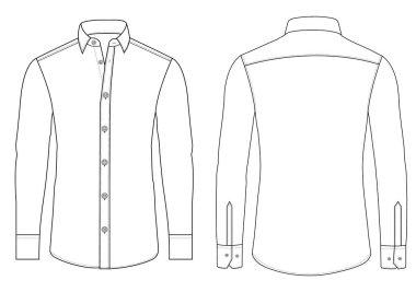 Başlık: Erkekler uzun kollu gömlek vektörü düz çizim çizim çizim çizimi ayartıcı vektörü tasarım