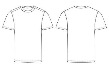 Temel yarım kollu tişört tasarımı vektör illüstrasyon şablonu tasarımı