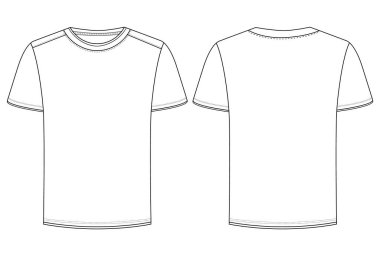 Temel yarım kollu tişört tasarımı vektör illüstrasyon şablonu tasarımı