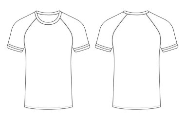 Temel yarım kollu tişört tasarımı vektör illüstrasyon şablonu tasarımı