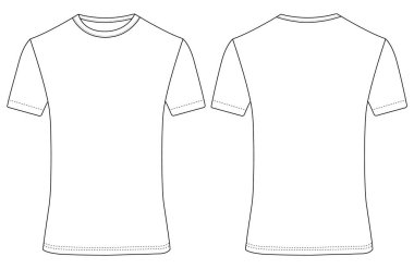 Temel yarım kollu tişört tasarımı vektör illüstrasyon şablonu tasarımı